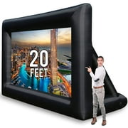 20 Feet Blow Up Projector Screen Outdoor Movie Home Theater Screen - Includes Inflation Fan, Tie-Downs and Storage Bag