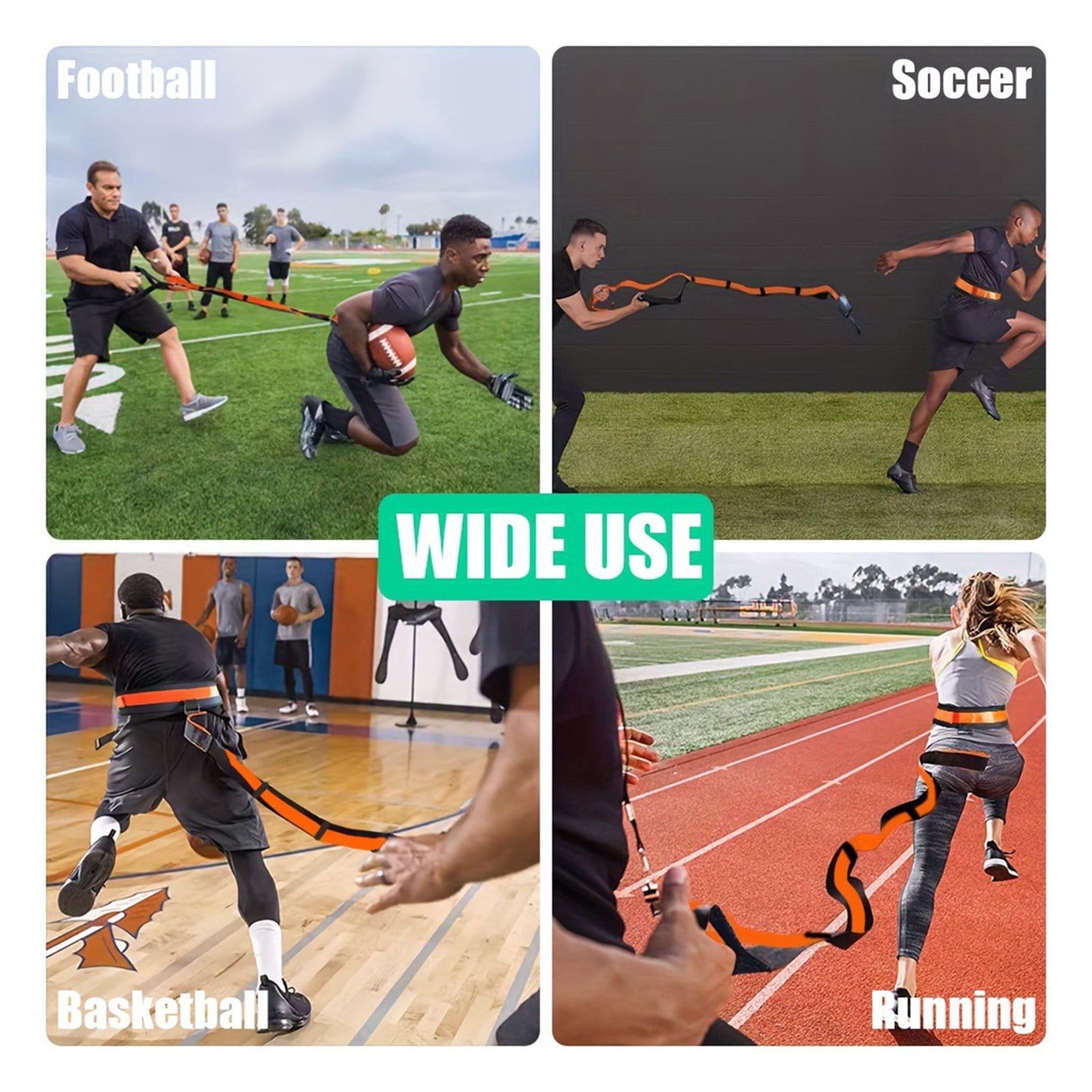 Overload Running Resistance Harness Resistance with Jump Rope & Storage Bag for Sprints Football Basketball Soccer
