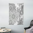 thumbnail image 1 of Mandala Tapestry, Eastern Ethnic Lace Floral Pattern Arabesque Moroccan Effects Folkloric Design, Wall Hanging for Bedroom Living Room Dorm Decor, 40W X 60L Inches, Grey White, by Ambesonne, 1 of 2