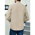 thumbnail image 4 of JMIERR Men Linen Shirts Casual Long Sleeve Button Down Shirt Beach Tops Chambray Shirt With Pocket, 4 of 5