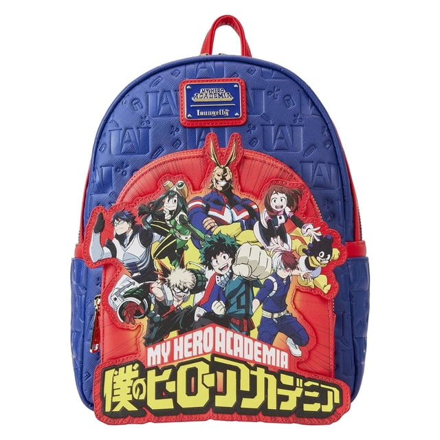 Mochila Loungefly My Hero Academia Group con el logotipo grabado