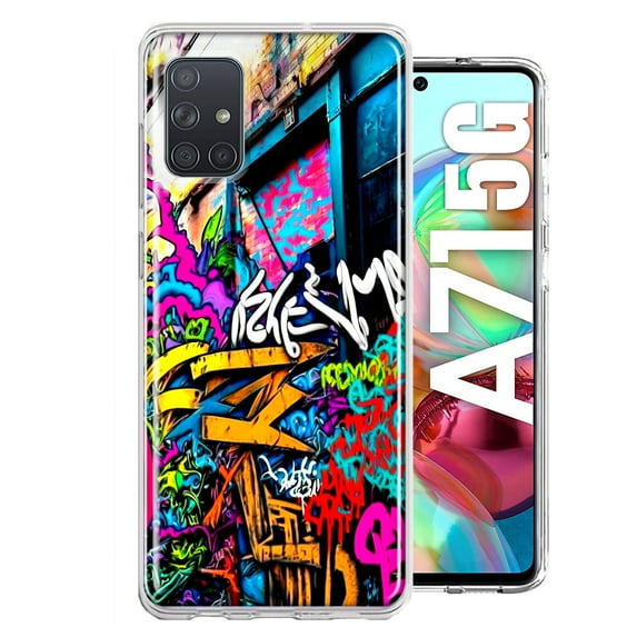 MUNDAZE Samsung Galaxy A71 4G Shockproof Clear Hybrid Protective Phone Case Urban Graffiti Street Art Painting Cover