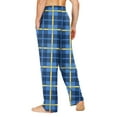 thumbnail image 4 of JGNGSHN Men's Casual Plaid Sleep Pants, Elastic Waist Lounge Pajama Bottoms with Pocket, Soft Wide Leg PJs for Sleeping, 4 of 8