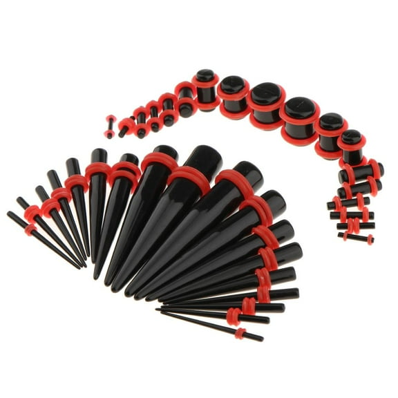 EHJRE 36Pcs Acrylic Taper Tunnel Ear Stretcher Expander Kit 14-00G Gauges Set