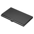 thumbnail image 1 of Uxcell 3.6x2.3x0.3 Inch Name Cards Case Alloy Business Card Holder Black, 1 of 5