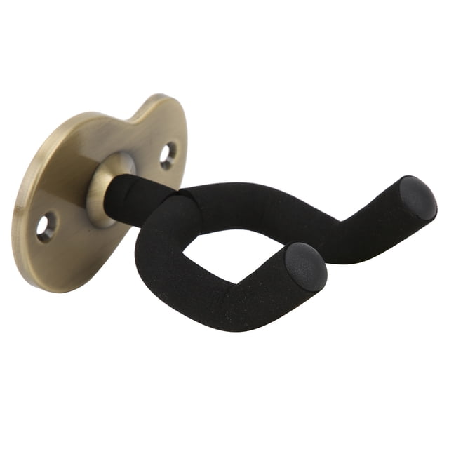 Guitars Neck Hook, U-Shape Space Saving Sponge Cover Metal Base Guitar Wall Mount Holder No Slip For Stringed Instruments Storage/Display Copper Red,Bronze Color,Black