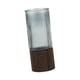 thumbnail image 5 of Jarrón de vidrio con base de madera, florero minimalista para sala de estar, escritorio de oficina. gris, 5 of 9
