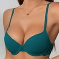 thumbnail image 2 of Loopsun Womens Daily Bra, Push Up Bras for Ladies, Women's Solid Breathable Lace Back Closure Push Up V Neck Everyday Bra Green, XL, 2 of 5