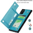 thumbnail image 4 of Galaxy A71 Wallet Case with RFID Blocking Card Holder,Premium PU Leather Double Magnetic Buttons Stand Flip Wrist Lanyard Strap Back Cover Case for Samsung Galaxy A71 6.7 Inch,Blue, 4 of 17