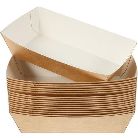 

100pcs Frying Snack Box Boat Shaped Paper Food Packing Boats French Fries Box for Packing