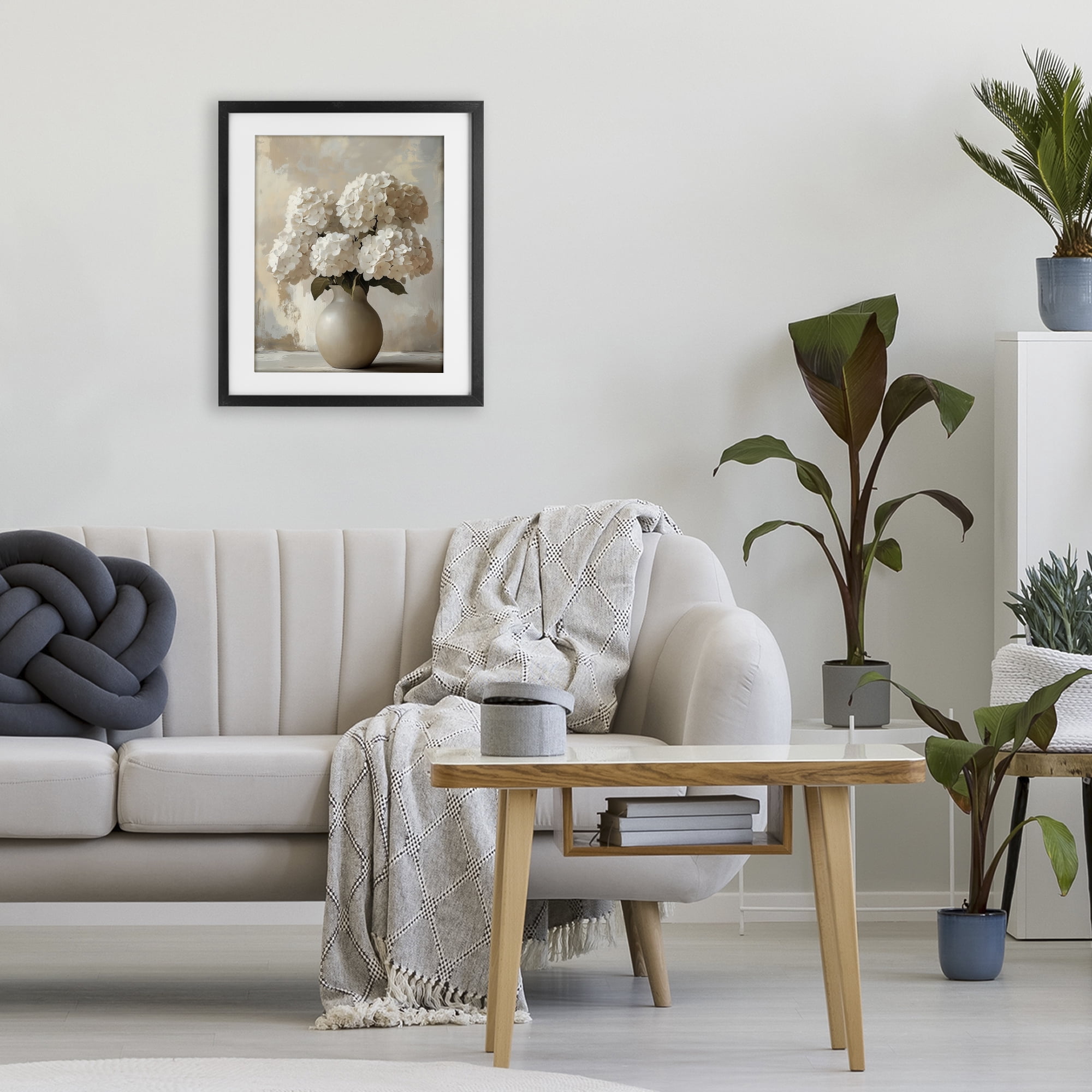 Stupell Industries Vase of Hydrangeas in Bloom Black Framed Print Under Glass, design by LSR Design Studio