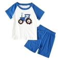 thumbnail image 1 of Pyjama pour Petits Garçons Enfants Garçons T-shirt à Manches Courtes Imprimé Hauts+shorts Ensemble de Pyjama, 1 of 6
