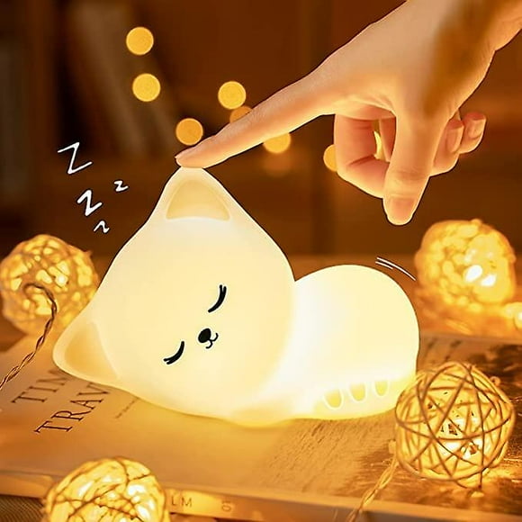 Cats Decompress And Pat Silicone Light Bedroom Bedside Led Night Light Soft Light Sleep Light Small Night Light