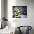 thumbnail image 3 of GOSMITH Christmas Tree &amp; Cardinal Birds Canvas Print Snowy Winter Forest Pine Trees winter Scene Wall Art Measures 16X12", 3 of 4