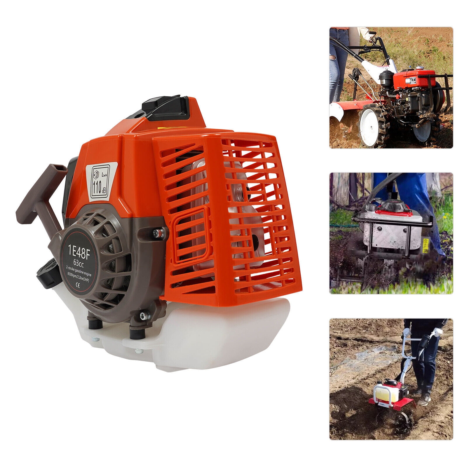2 Strokes Petrol Motor Gasoline Engine 63CC Air-Cooled Single-Cylinder 1L Engine