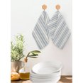thumbnail image 2 of Vintage Stripes Kitchen Dish Towels for Drying Dishes Set of 2, Retro Minimalist Lines Pattern Light Blue Waffle Weave Microfiber Hand Tea Bathroom Towels Quick Dry & Absorbent Towel 12x12, 2 of 7