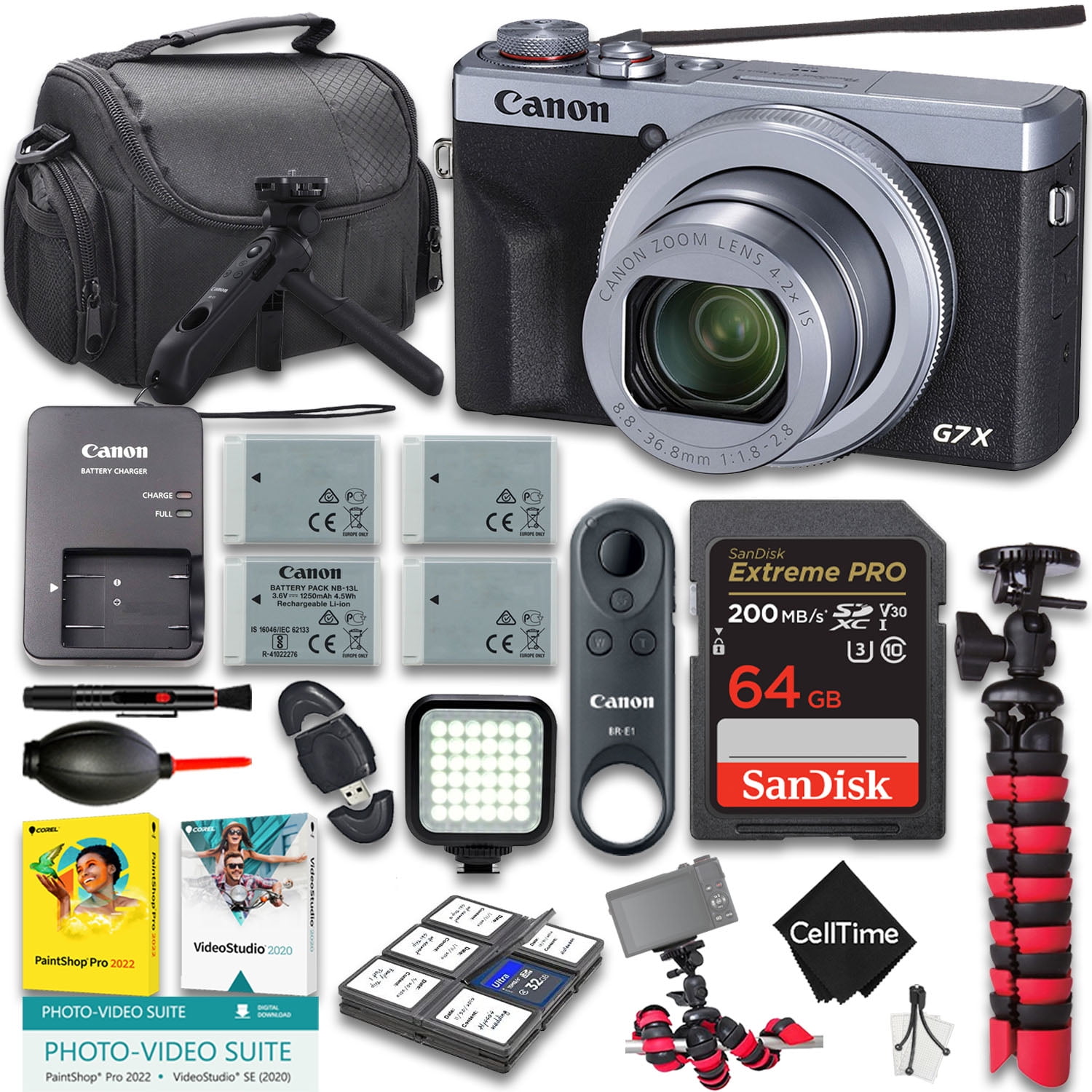 Canon PowerShot G7 X Mark III Digital Camera (Silver) + Canon HG