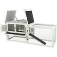 thumbnail image 4 of TRIXIE Weatherproof Outdoor 2-Story Wooden Small Animal Hutch with Large Run & Tray, Gray, 4 of 7