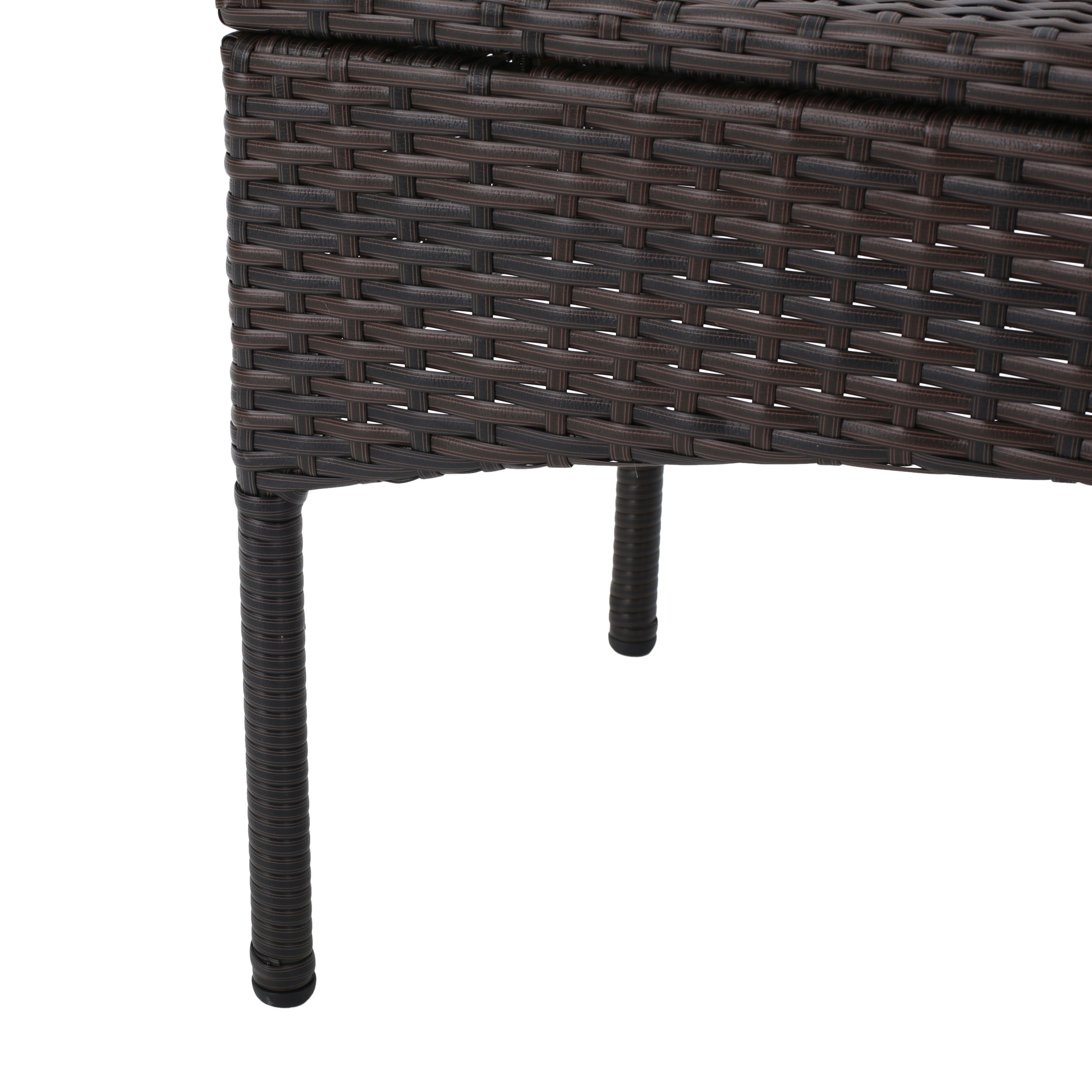 Fijian Outdoor 8 Seater Wicker Chat Set with Cushions, Multibrown and Dark Cream - image 3 of 10