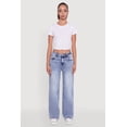 thumbnail image 2 of Women's Acid Wash Mid Rise Straight Leg Jeans, 2 of 5