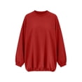 thumbnail image 6 of Yeaiivve Womens Oversized Sweatshirts Dress Adjustable Drawstring Balloon Hem Tunic Sweatshirt Fashion Casual Long Sleeve Pullover Tops with Pockets Red,XL, 6 of 9