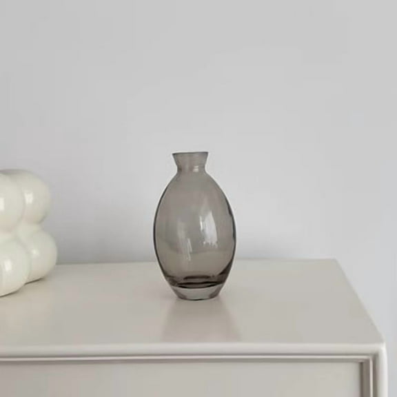 1pcs Glass Vases,Small Flower Vases for Wedding Centerpiece Table Decorations,Gray Vintage Embossed Mini Vases,Flower Arrangements in Vases for Party or Home Decor，C