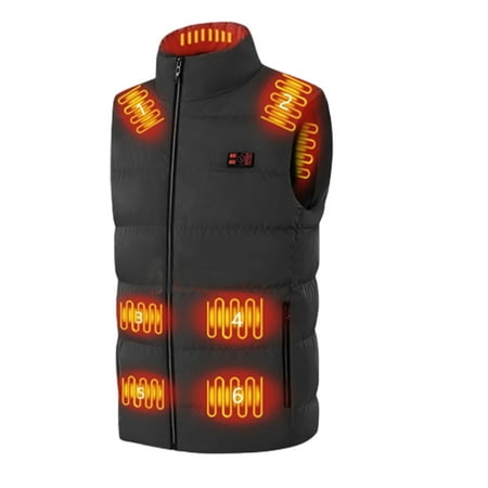 

PRINxy Heated Waistcoat For Men Women Unisex Winter Hooded Heated Outerwear For Men Women Lightweight USB Electric Heated Clothing Waistcoat With 3 Heating Level Black1 M