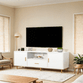 thumbnail image 5 of DIYART Luxury Fluted TV Stand, Entertainment Center for TVs Up to 65", Modern Media Console with Drawer and Cabinets, TV Console for Living Room Bedroom, White, 5 of 8