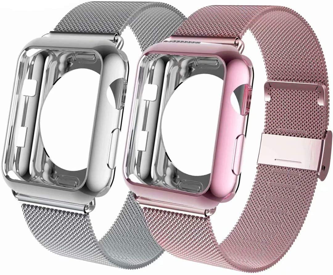 2 Pack SPYCASE Apple Watch Band 44mm Milanese Loop iWatch Band with ...