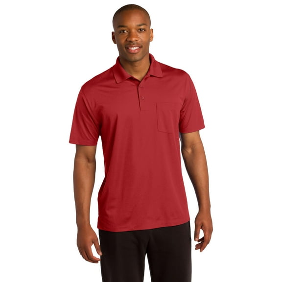 Sport-Tek ST651 Micropique Sport-Wick Pocket Polo, Big and Tall Polo Shirts