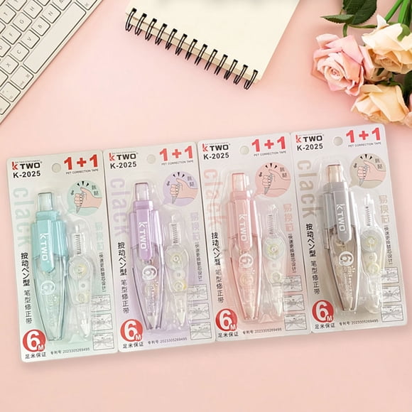 EGNMCR Card Mounted Press Correction Tape For Student Stationery With Correction Tape Portable Pen Shaped Correction Tape Press Type correction paper