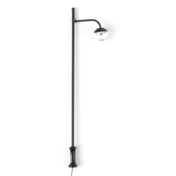 Billuyoard Lámparas de calle de un solo cabezal a escala 1:87, lámpara de diseño de 3V/12V, luz blanca cálida DIY para iluminación de jardín de Artesanía Luz negra/blanca Billuyoard HA066578-01