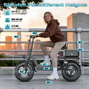 1000W Peak Motor Electric Scooter for Adults, 25MPH Top Speed, 35 Miles Max Range, 48V 15Ah Battery, E Scooter with Seat, Dual Suspension, 14 Foldable E-Scooter with Rear Box for Cargo