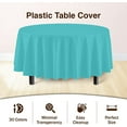 thumbnail image 3 of Exquisite 12 Premium Aqua Blue Plastic 84" Round Waterproof Party Tablecloths, 3 of 8
