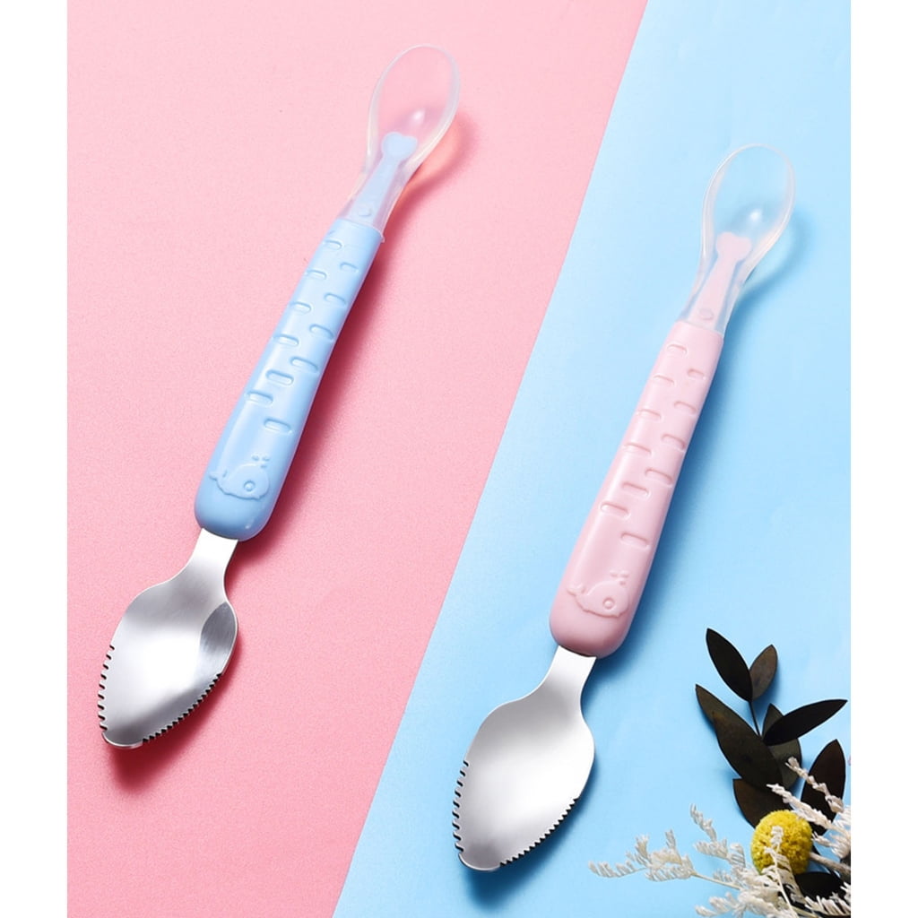 RORPOIR 4pcs Silicone Spoon Silicone Eating Spoon Feeding Spoons Multitools  Silicone Mixing Spoon Salad Spoons Tableware Spoon Long Handle Spoon Baby