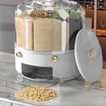 thumbnail image 6 of Blukids Cereal Dispenser Grain Dispenser,360° Rotating 6 Grid Food Dispenser,Grain and Rice Storage Container Kitchen,One-Click Rotating Dry Food Dispenser for Lentils,Beans, Barley, Millets(White), 6 of 6