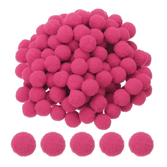 0.6inch Pom Poms for Crafts, 500pcs Pompoms for Crafts Puff Balls Bulk Fuzzy Balls for Hats Christmas Art DIY, Hot Pink