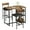 Retro color, variant on CazToi 3-Storage Shelves & 2 Stools Tall Bar Table Set for 2, Small Space Saving Breakfast Nook Kitchen Table with Padded Cushion Stools Apartment Dining Set for Kitchen Balcony Entryway