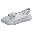 thumbnail image 1 of TOWED22 Women's Shoes Faux Suede Rhinestone Ribbon Square Toe Ballet Flat(Grey,7), 1 of 5