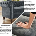 thumbnail image 6 of Zechuan 80 x 80" L-Shaped Roll Arm Chesterfield Sofa - Velvet Tufted Sofa Couch with Nailhead Trim - Gray, 6 of 9