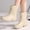 White, variant on Women's Rain Boots Wide Calf Waterproof Mud Boots Mid Height Rain Shoes for Outdoor Gardening Work Walking (Yellow 6.5)