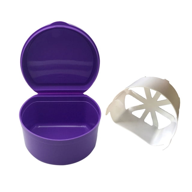 Agiferg Boîte de Bain pour Prothèses Dentaires Boîte de Rangement pour Fausses Dents avec Filet Suspendu