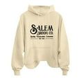 thumbnail image 4 of Baqcunre Sweaters For Women Women's Co.Quality.. Est 1692 Letter Printed Loose Hooded Sweater Women Sweatshirt Fall Outfits Women Trendy Beige L, 4 of 4