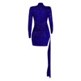 thumbnail image 3 of KaLI_store Formal Dresses Wedding Guest Dresses for Women Long Sleeve Modest Dresses for Woman, Formal Fit Flare Bridesmaid Dress Blue,L, 3 of 5