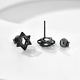 thumbnail image 3 of ChicSilver 925 Sterling Silver Jewish Star of David Stud Earrings Fashion Jewelry for Women Men, Black, 3 of 9