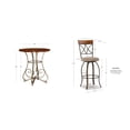 thumbnail image 5 of Linon Hamilton Five Piece Wood and Steel Swivel Pub Set in Matte Pewter & Bronze, 5 of 5