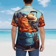 thumbnail image 4 of Balery Colorful Travel Luggage Gear Camisas hawaianas de manga corta para hombre, camisas playeras de corte holgado, camisas de vacaciones con botones,3X-Large, 4 of 7