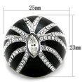 thumbnail image 2 of High polished (no plating) Stainless Steel Ring with Top Grade Crystal in Clear for Women Clear Stone Color Style TK1679 Size 9, 2 of 4