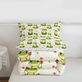 thumbnail image 5 of Erosebridal Cute Animal Kawaii Frog Full Size Comforter Sets,Cartoon Flowers Floral Bedding Sets For Boys, Reversible 3 Pieces, 5 of 7