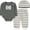 Gray Just Like Dad But Tiny, variant on Infant Boy 3 Piece Layette Set with Bodysuit, Quilted Jogger Pants & Hat – Cozy Fall & Winter Outfit (Blue Dad’s Little Dude, 3 months)
